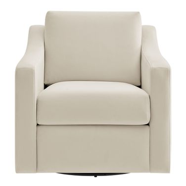 Liora Performance Velvet Armchair In Alabaster