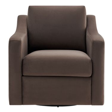 Liora Performance Velvet Armchair In Chocolate