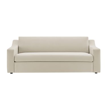 Liora Performance Velvet Sofa In Alabaster