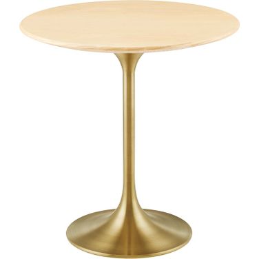 Lippa 20 Inch Round Side Table In Gold Natural