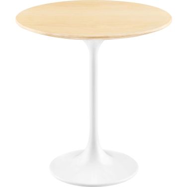 Lippa 20 Inch Round Side Table In White Natural