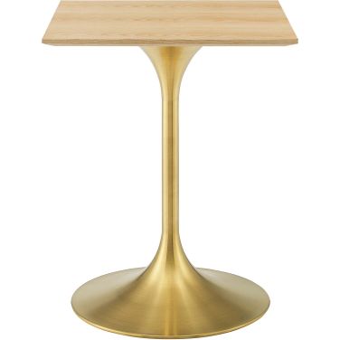 Lippa 24 Inch Square Wood Dining Table In Natural and Gold