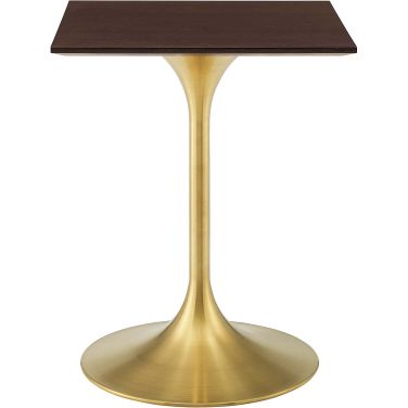 Lippa 24 Inch Square Wood Dining Table In Walnut
