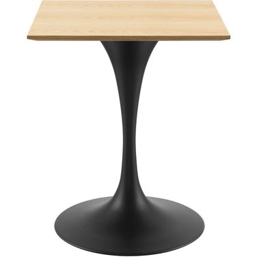 Lippa 24 Inch Wood Square Dining Table In Black and Natural