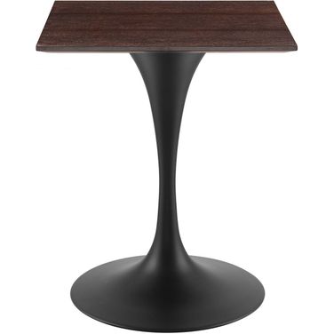 Lippa 24 Inch Wood Square Dining Table In Walnut and Black