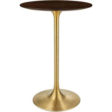 Lippa 28 Inch Wood Bar Table In Walnut