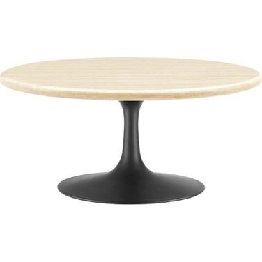 Lippa 36 Inch Artificial Round Coffee Table In Black