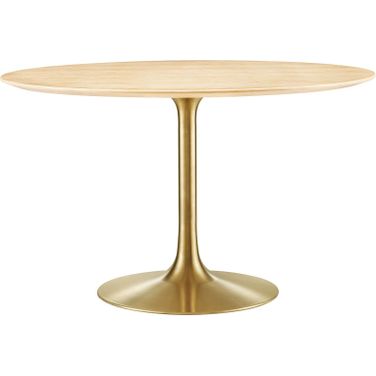 Lippa 47 Inch Wood Dining Table In Natural and Gold