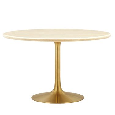 Lippa 48 Inch Artificial Round Dining Table In Gold