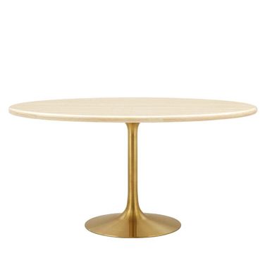 Lippa 60 Inch Artificial Oval Dining Table In Gold