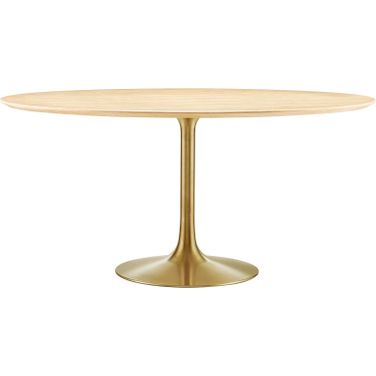 Lippa 60 Inch Wood Dining Table In Natural and Gold