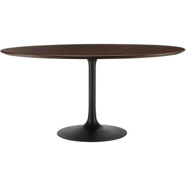 Lippa 60 Inch Wood Dining Table In Walnut and Black