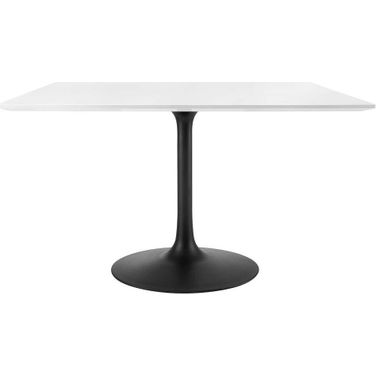 Lippa Black and White 47 Inch Square Wood Top Dining Table