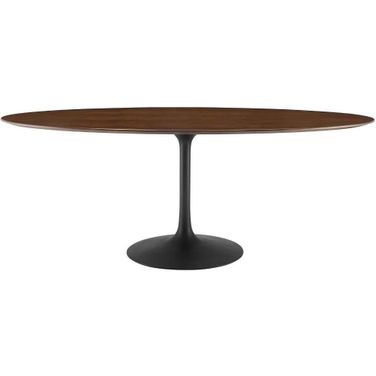 Lippa Black Walnut 78 Inch Oval Wood Dining Table