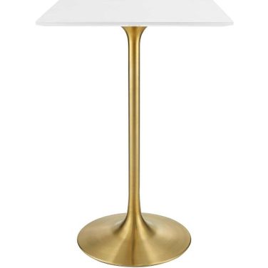 Lippa Gold and White 28 Inch Square Wood Top Bar Table EEI-3263-GLD-WHI