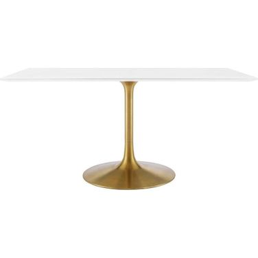 Lippa Gold and White 60 Inch Rectangle Wood Dining Table