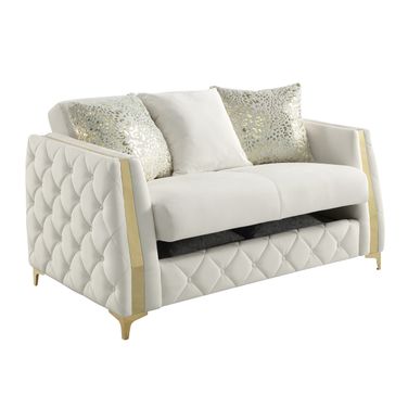 Lippa Loveseat In Gold and Off white