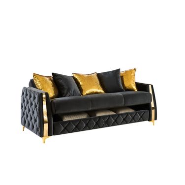 Lippa Sofa In Black and Gold