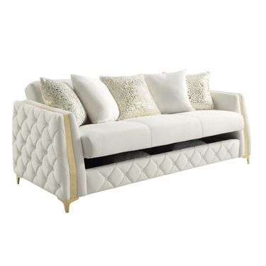 Lippa Sofa In Gold and Off white