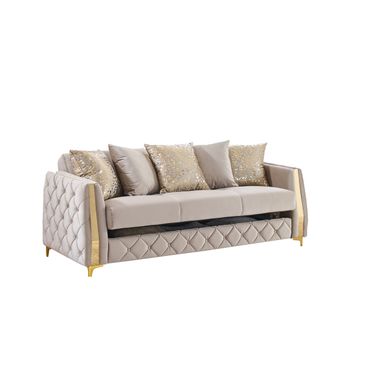 Lippa Sofa In Taupe and Gold