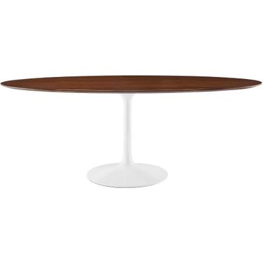Lippa Walnut 78 Inch Oval Wood Dining Table
