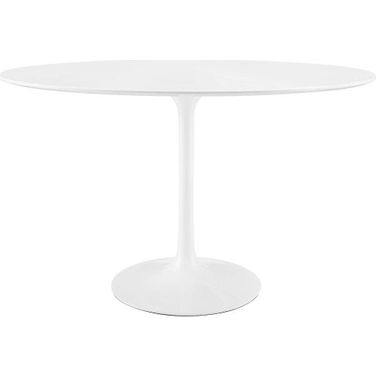 Lippa White 48 Inch Oval Wood Top Dining Table