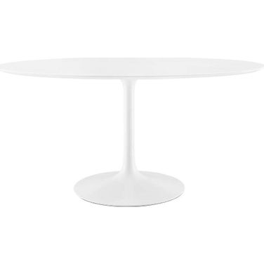 Lippa White 60 Inch Oval Wood Top Dining Table