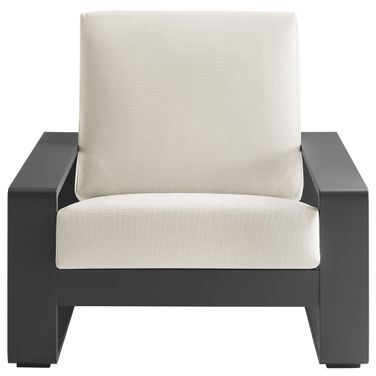 Lirienne Outdoor Patio Aluminum Armchair In Cream and Gray