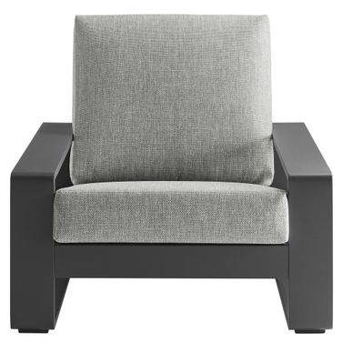 Lirienne Outdoor Patio Aluminum Armchair In Light Gray