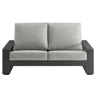 Lirienne Outdoor Patio Aluminum Loveseat In Light Gray