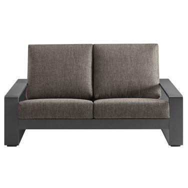 Lirienne Outdoor Patio Aluminum Loveseat In Smoke Gray