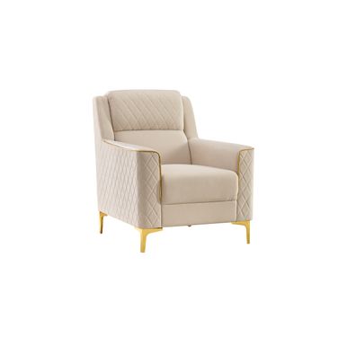 Lisa Chair In Ivory and Gold