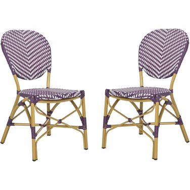 Lisbeth French Bistro Side Chair Set of 2 in Purple