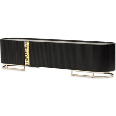 Lisbon Media Cabinet In Silken Matte Black