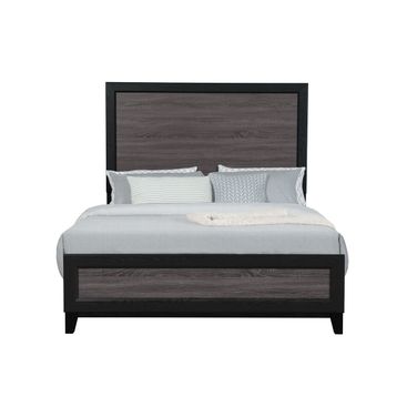 Lisbon Queen Bed In Gray and Black