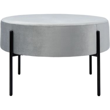 Lisbon Round Cocktail Ottoman In Black and Grey