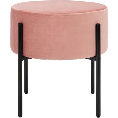 Lisbon Round Ottoman in Dusty Rose