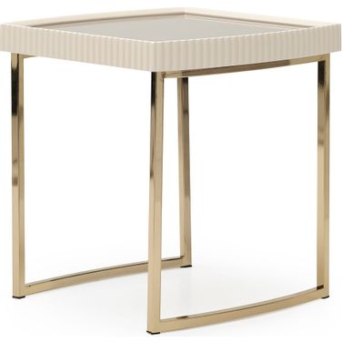 Lisbon Side Table In Silken Matte Cream