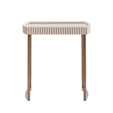 Lisbon Side Table In Silky Cream and Bronze