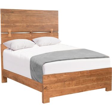 Live Edge Bow Joint Solid Wood Queen Bed Frame In Brown