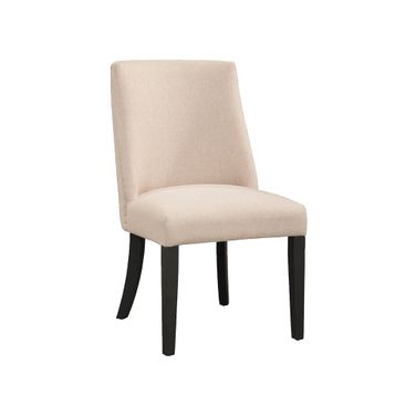 Live Edge Upholstered Parson Chairs Set of 2 In Black and Cream
