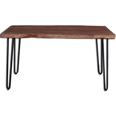 Live Edge Organic Dining Table In Matte Brown