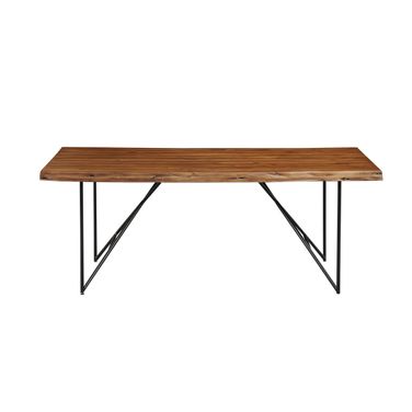 Live Edge Solid Wood Dining Table In Light Walnut