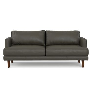 Livingston Top Grain Genuine Leather 76 Inch Sofa In Coal