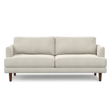 Livingston Woven-Blend Fabric 76 Inch Sofa In Cream White