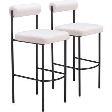 Livorno Barstool Set of 2 In Ivory