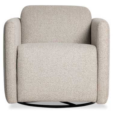 Livvy Fabric Power Motion Swivel Chair In Beige and Tan