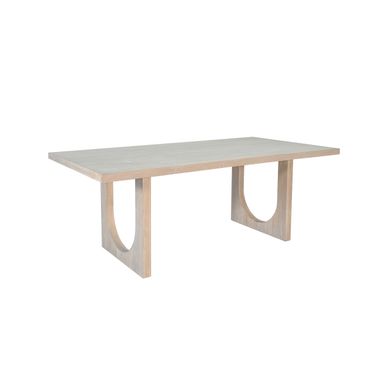 Liz Arched Leg Dining Table In Bergen Oak
