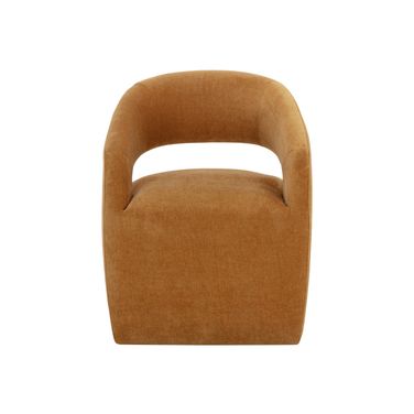 Lloret Wheeled Dining Armchair In Danny Amber