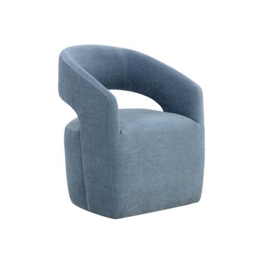 Lloret Wheeled Dining Armchair In Danny Iceberg